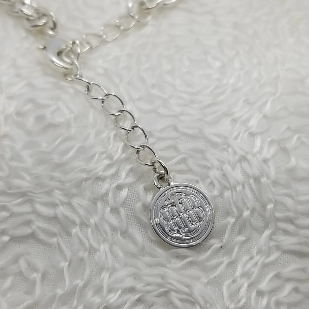 COPY - Dana Buchman Circle Bib Silver Necklace Earring - Picture 5 of 10